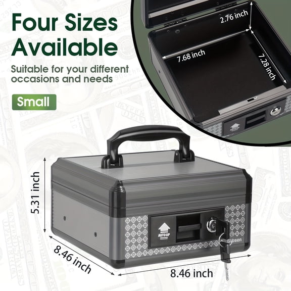 Large-capacity Safe Equipped with A Tray And Key Lock Personal Items Safe Security Box Family Cash Box Small Caja Fuerte De Seguridad Easy-to-hide Lockable Box