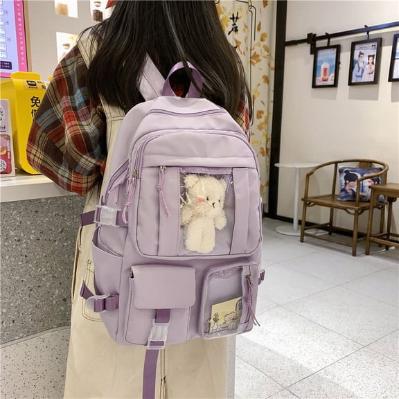 Large-capacity Small Backpack For Middle School Students,White