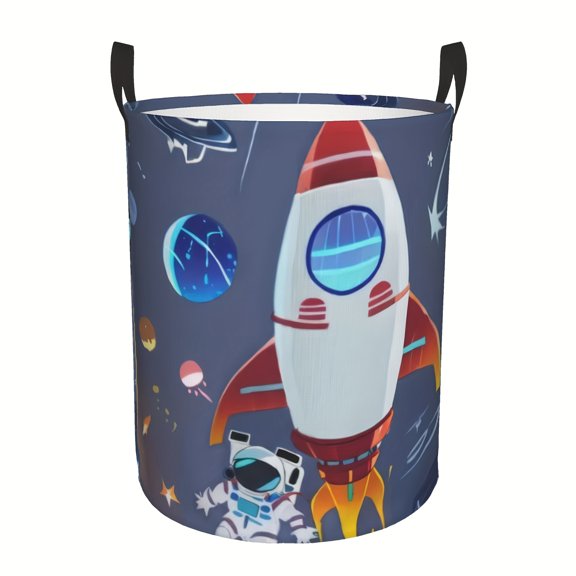 Large-capacity Space Astronaut Laundry Basket with Handle - Durable Oxford Fabric Foldable Clothing Storage Basket, Suitable for Bedroom and Bathroom Home Organization