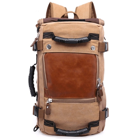 Large-capacity backpack canvas men's backpack multi-function shoulder computer backpack outdoor travel bag