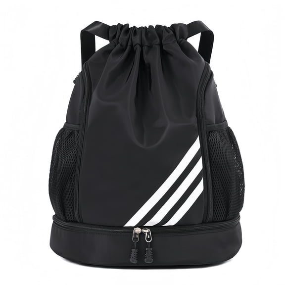 Xeie Thuk men's large capacity sports bag, fitness bag, drawstring basketball bag, dry wet separation with shoe compartment