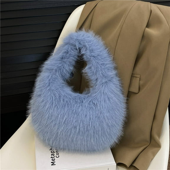 Large capacity female underarm plush bag, student hand-held shoulder bag