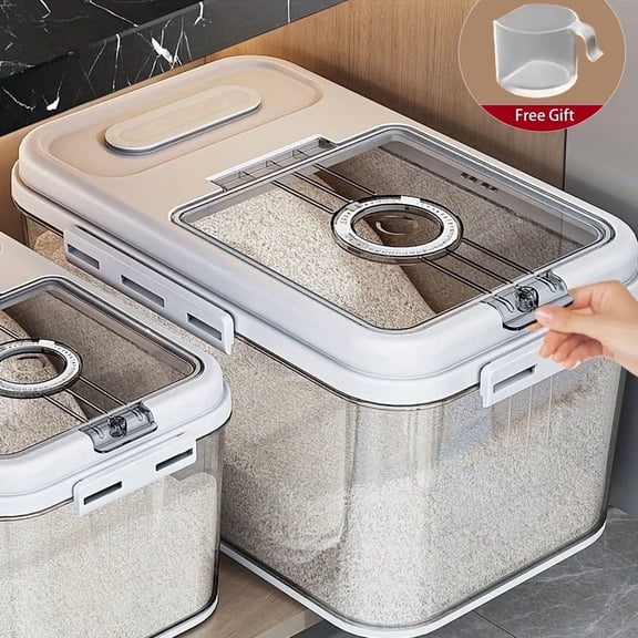 Flour Container, Large Capacity Rice Container 5L, Insect-Proof, Moisture-Proof, Airtight Storage container,Food-Grade cereal dispenser
