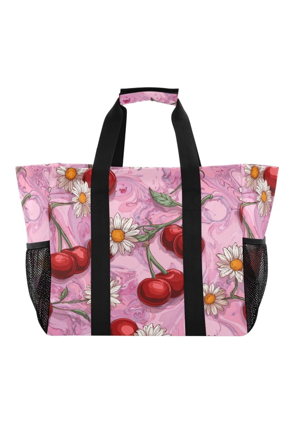 Large-capacity handheld storage bag Thickened picnic travel bag oversized clothing luggage organizing bag Cherry Fruit