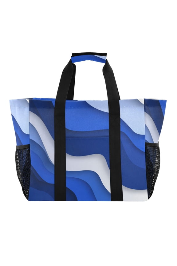 Large-capacity handheld storage bag Thickened picnic travel bag oversized clothing luggage organizing bag Navy Blue Color Palette