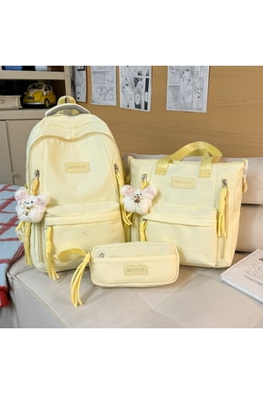 Large-capacity multi-compartment solid color backpack and shoulder bag