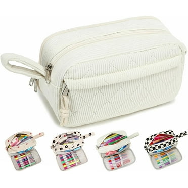 Large-capacity pencil case, pencil case, pen case supplies, cute pencil case, pencil case (strawberry beige)