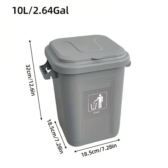 Large capacity plastic trash can with lid for odor prevention, suitable for households,kitchens, bedrooms,bathrooms,offices,etc,