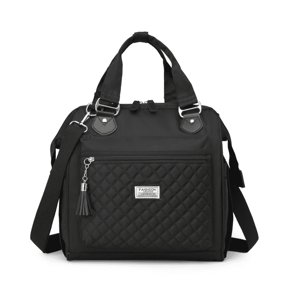 Large capacity portable nylon Leakproof Lunch Tote Cooler Bag with Side Pockets & Adjustable Strap,Women Men reusable lunch bag outdoor travel picnic bag