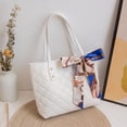 thumbnail image 1 of Large-capacity rhombus embroidered women's bag, simple silk scarf shoulder bag, 1 of 1