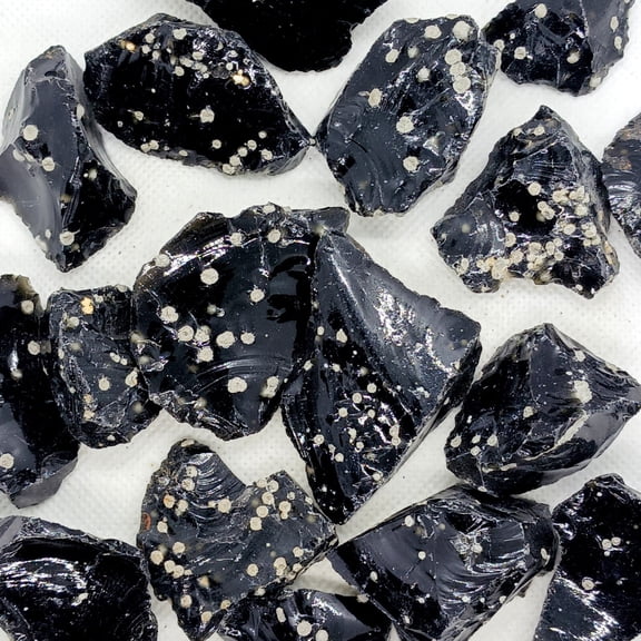 Snowflake obsidian 1/2 lbs raw Black obsidian Volcanic Glass Crystal Stone