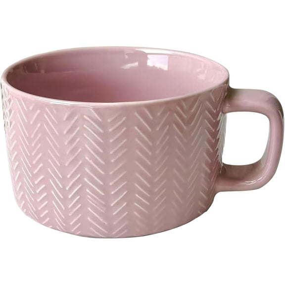 Large coffee cup ceramic soup mug with handle 24 oz giant soup mug bowl porcelain 700ml pink coffee cup XXL feed bowl soup Lamian Noodles salad bowl coffee cappuccino cup large soup bowl