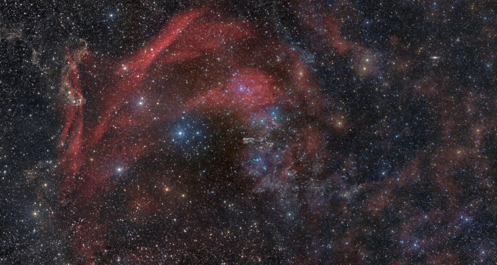 Large complex of dust and gas in the constellations Lacerta and Pegasus Canvas Art - John DavisStocktrek Images (39 x 21)