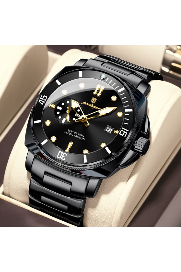 Large - dial Casual Men's Watch, Waterproof Luminous Quartz Gent's Wristwatch