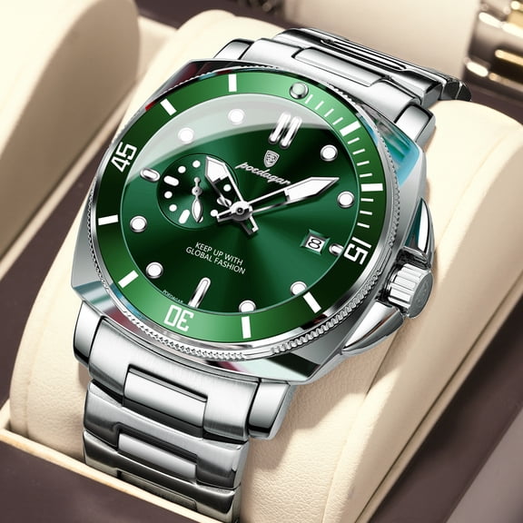 Large - dial Casual Men's Watch, Waterproof Luminous Quartz Gent's Wristwatch
