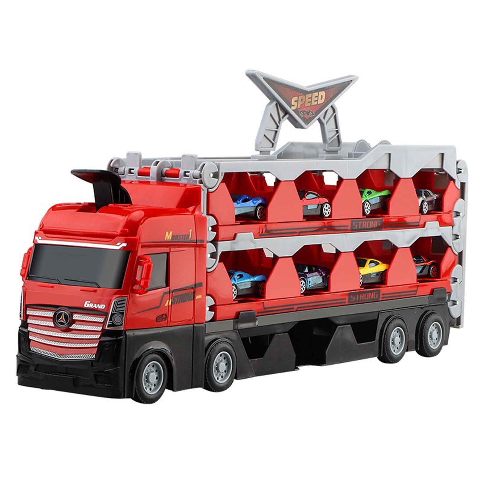 Large extralong track container truck deformation ejection mini car