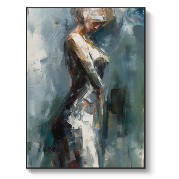 Large faceless portrait abstract elegant lady oil painting wall art figurative canvas art home decoration,61*46cm (24*18) inches, unstretched frameless