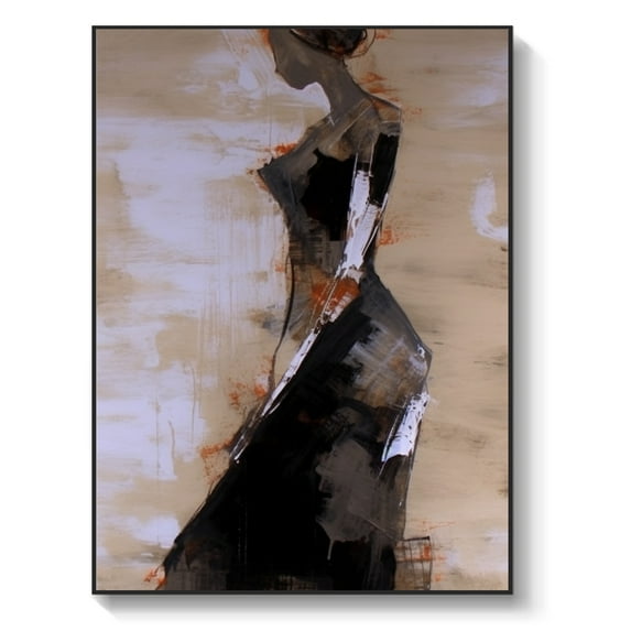 Large female portrait handmade abstract oil painting, 100% handmade oil painting, room art, living room wall decoration, office mural,61*46cm (24*18) inches,stretched + black frame
