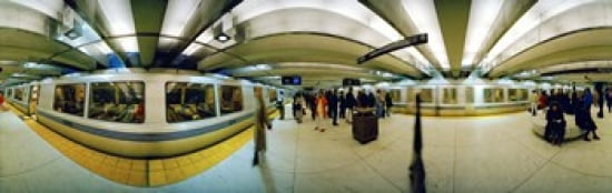 Large group of people at a subway station Bart Station San Francisco California USA Canvas Art - Panoramic Images (36 x 12)