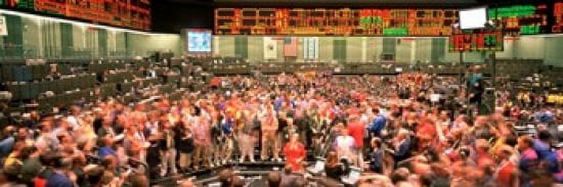 Large group of people on the trading floor Chicago Board of Trade Chicago Illinois USA Canvas Art - Panoramic Images (18 x 7)