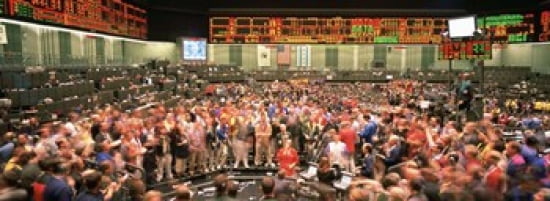 Large group of people on the trading floor Chicago Board of Trade Chicago Illinois USA Canvas Art - Panoramic Images (36 x 13)