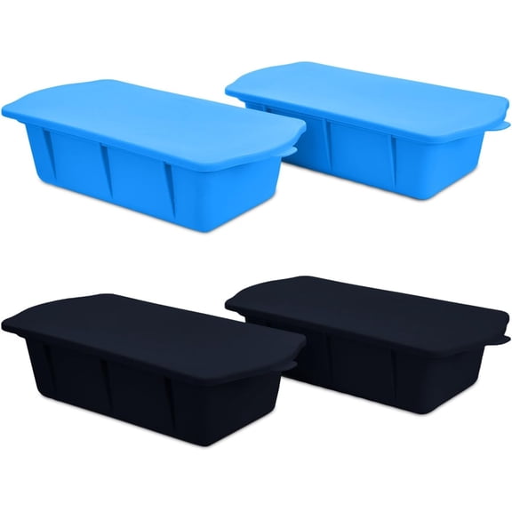 Large ice cube molds. Shape 2,5 Lbs Ice Bricks, 4Pcs Extra Large Ice molds with Lids for Stackings Ice Bath, Silicone Ice Cube Molds for Cold Plunge and Kitchen.
