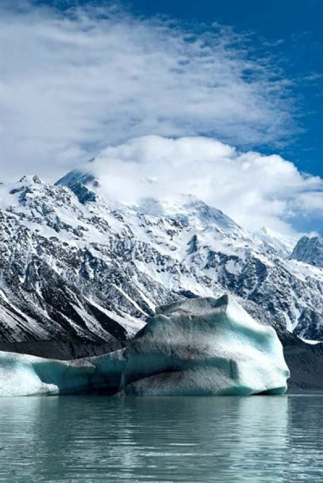 Large icebergs on Tasman Glacier Terminal Lake South Island New Zealand Canvas Art - David Noyes DanitaDelimont (24 x 36)