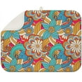 thumbnail image 1 of Large microfiber drying mat 18x24 Inch with bohemian floral prints, designed to keep kitchen counters neat and moisture-free, 1 of 5