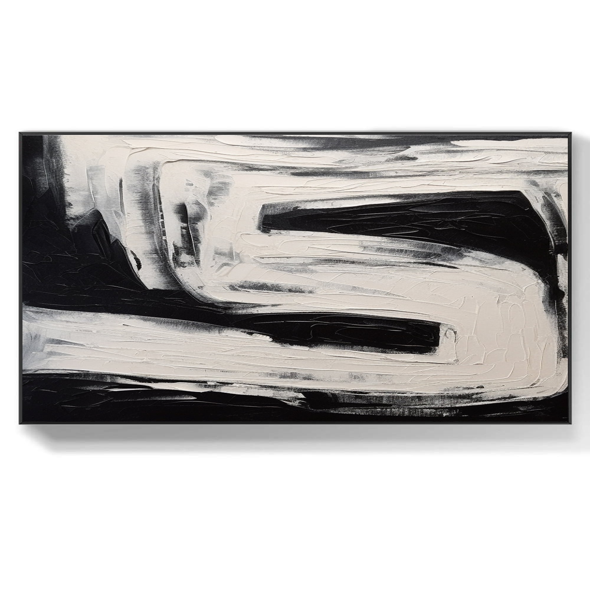 Large nordic white abstract wall white 3D texture painting white and ...