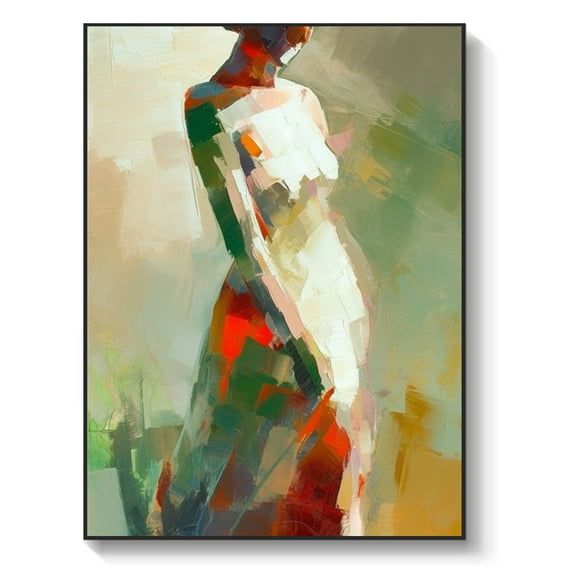Large original abstract oil painting, girl portrait 100% handmade oil painting, room wall decoration,91*61cm (36*24) inches,stretched + black frame