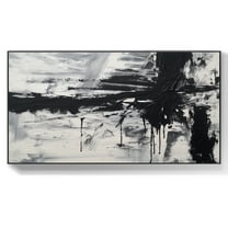 Large original black and white canvas abstract painting, white 3D textured wall art, custom canvas wall art, modern home decor,(41*81cm)16*32 Inches,Unstretched,Frameless