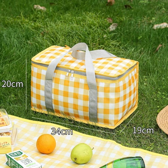 Large outdoor cooling bag with insulated portable picnic bag Bento camping drink bag with zip-top barbecue pack picnic supplies