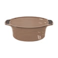 thumbnail image 1 of Large plastic wash basin, round basin for facial and foot soaking, thick laundry tray suitable for kitchen sinks, bathrooms, dormitories, camping (Khaki, 1-piece), 1 of 6