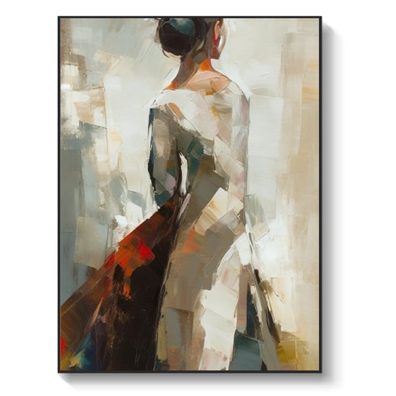 Large portrait abstract lady 3D painting female artwork original wall art female home decoration,61*46cm (24*18) inches, unstretched frameless