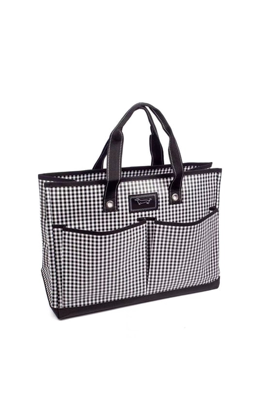 Large practical handbag with zipper and 4 external pockets.-black