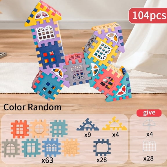 Large scale house building block simulation window design, kindergarten construction, creation of boys and girls large house bui