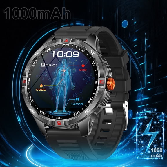 Large-screen smartwatch with big-capacity battery. Packed with diverse practical functions and fully compatible with major mobile systems for outdoor use.