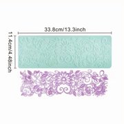 Large silicone fondant mold - 3D lace border and hollow tulle texture, suitable for retro wedding cakes, soaps, candles, chocolate molding - DIY baking tools