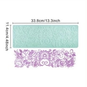 Large silicone fondant mold - 3D lace border and hollow tulle texture, suitable for retro wedding cakes, soaps, candles, chocolate molding - DIY baking tools