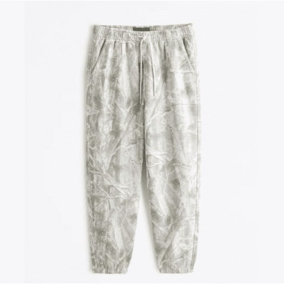 Large size Camo Maple Leaf Women Sweatpants Leaf Print Contrast Color Elastic Waistband Casual Pull On Athletic Pants (Size:S-XL)