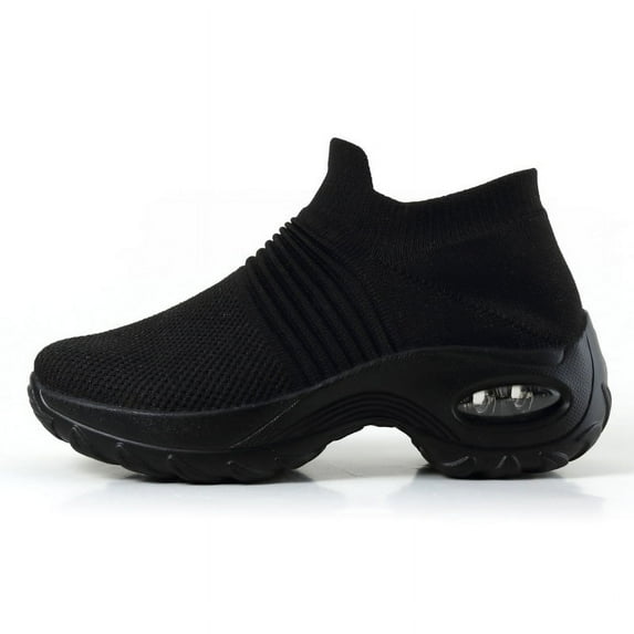 Large size women's air-cushion fly-knit sports shoes slip-on shoes casual shoes socks shoes