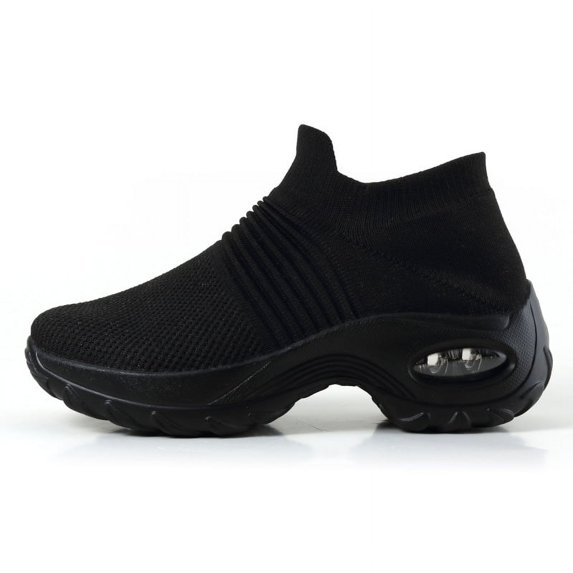Large size women's air-cushion fly-knit sports shoes slip-on shoes casual shoes socks shoes