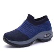 thumbnail image 1 of Large size women's air-cushion fly-knit sports shoes slip-on shoes casual shoes socks shoes, 1 of 9