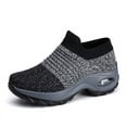 thumbnail image 1 of Large size women's air-cushion fly-knit sports shoes slip-on shoes casual shoes socks shoes, 1 of 7