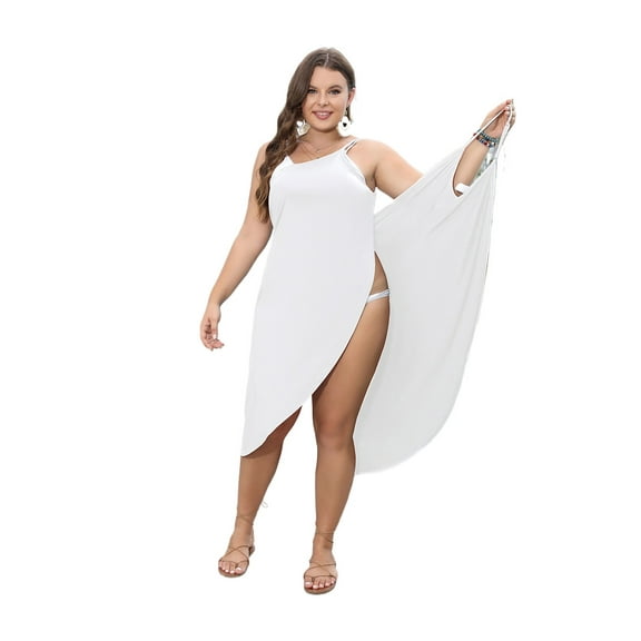 Large size women's dress beach party dress with adjustable shoulder straps beach dress