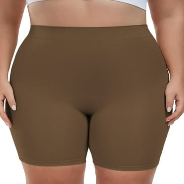Vloges Women's Plus Size Brown Vacation Loungewear Thigh Shaper