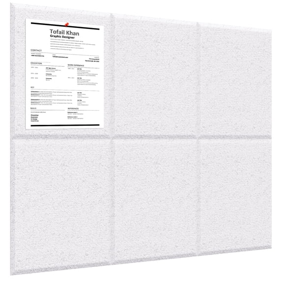Office Cork Board, 36"x24" | 6 Pack | Felt Tiles for Wall, Tac Board, Large Felt Board, Wall Protector for Dart Board, (Gray Marble Slats)