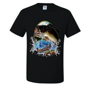 LargeMouth Bass Fish Fishling Lovers Mens T-shirts , Black, Small