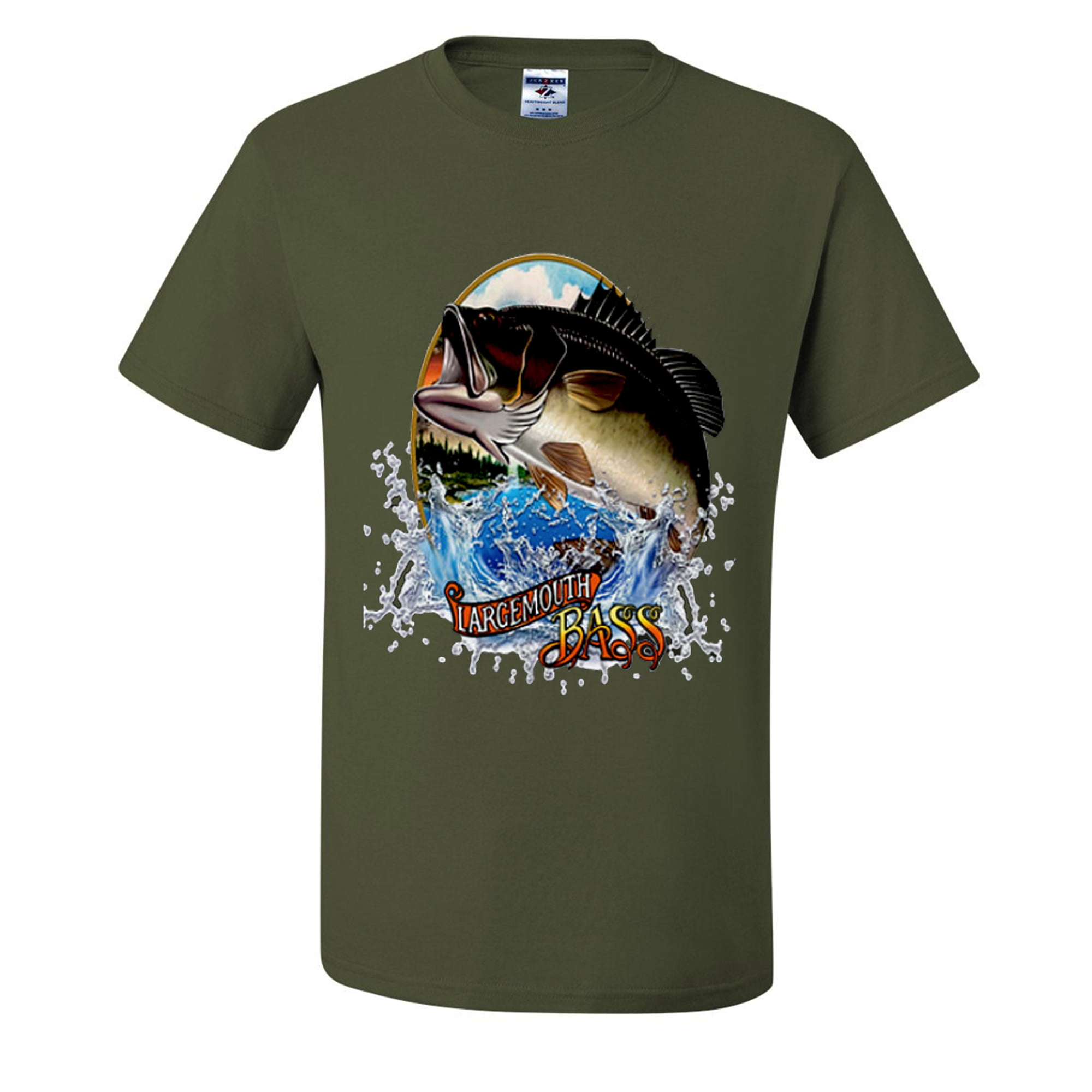 LargeMouth Bass Fish Fishling Lovers Mens T-shirts , Navy Blue