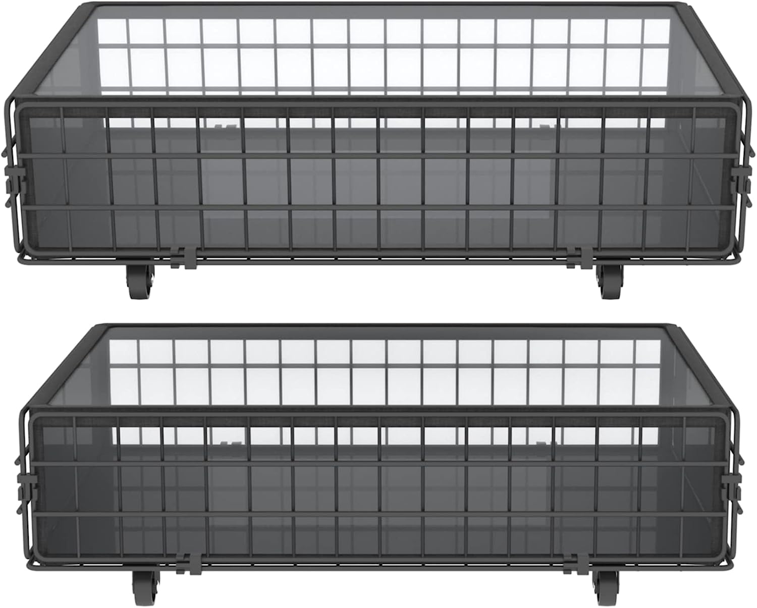 LargeROO Under Bed Rolling Storage, 2 Pack Underbed Storage Metal